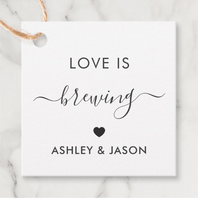 L'amour brasse, étiquette cadeau café, Mariage, Kr (Devant)