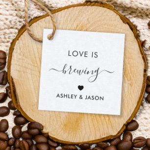 L'amour brasse, étiquette cadeau café, Mariage, Kr