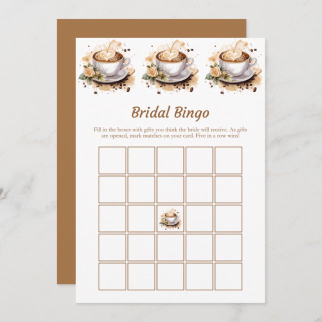 L'amour brasse Fête des mariées Bingo Cartes de je (Devant / Derrière)