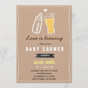 L'amour brasse la douche invitation bébé