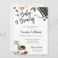 L'amour brasse le Baby shower de café Invitation