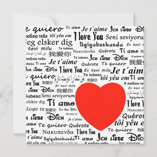 L'amour dans de nombreuses langues carte (Devant)