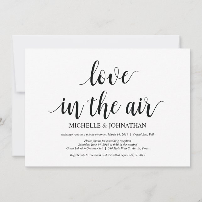L'amour dans l'air, invitations de fuite pour mari (Devant)