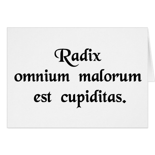 L'amour de l'argent est la racine de tout le mal (Devant horizontal)