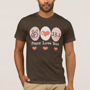 L'amour de paix courent demi de T-shirt du