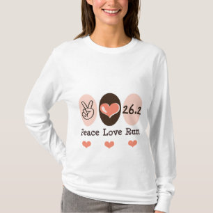 L'amour de paix courent le long T-shirt de la