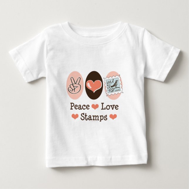 L'amour de paix emboutit le T-shirt de bébé de (Devant)