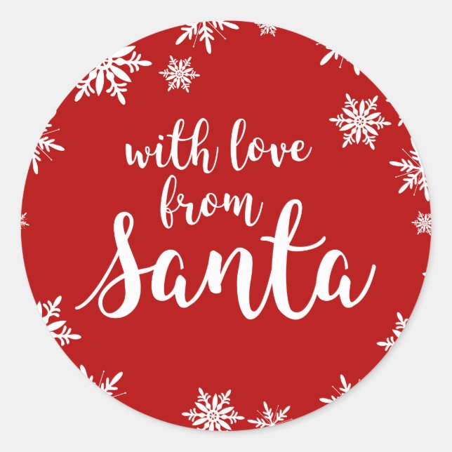 L'amour de Père Noël rouge autocollant cadeau de N (Devant)
