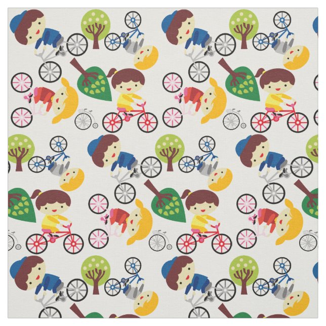 L'amour d'enfants va à vélo le tissu (Échantillon)