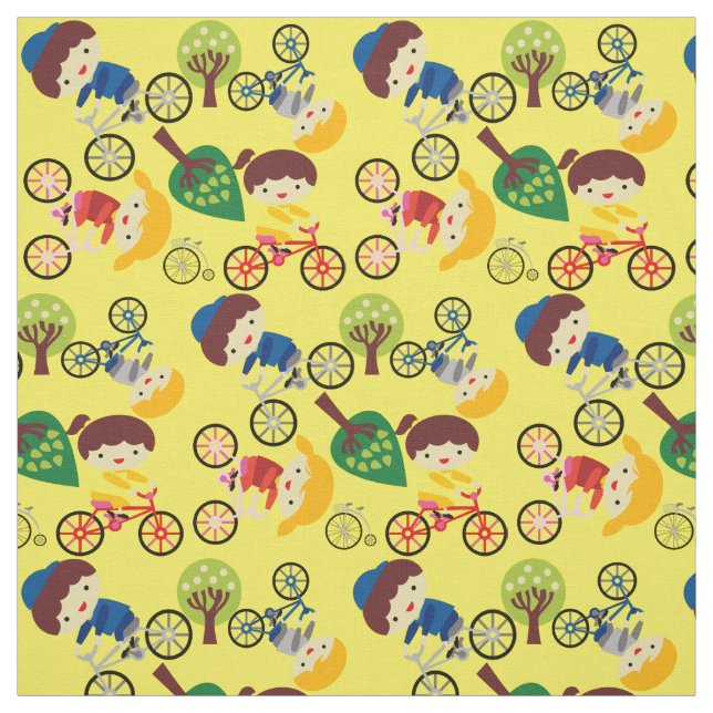 L'amour d'enfants va à vélo le tissu (Échantillon)