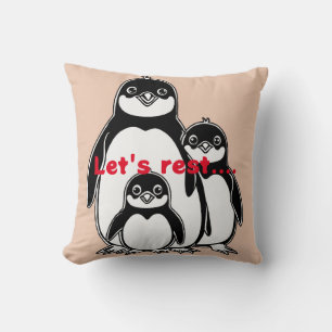 "L'amour des pingouins : un Coussin de famille ins