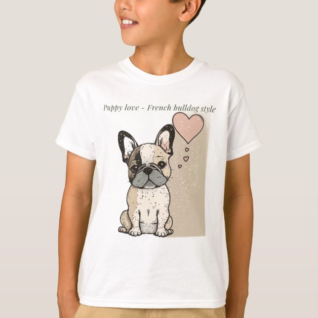 L'amour du chiot - T-shirt à la française (Devant)