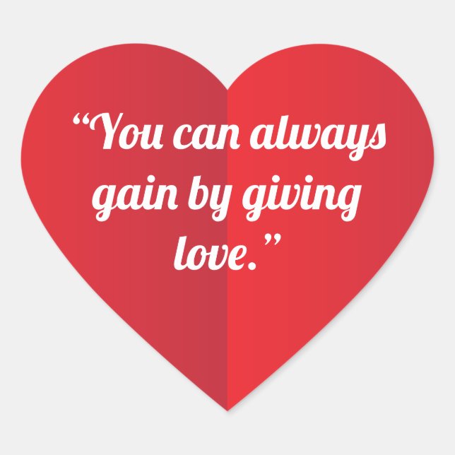 L'amour du coeur est juste pour vous. Autocollant (Devant)