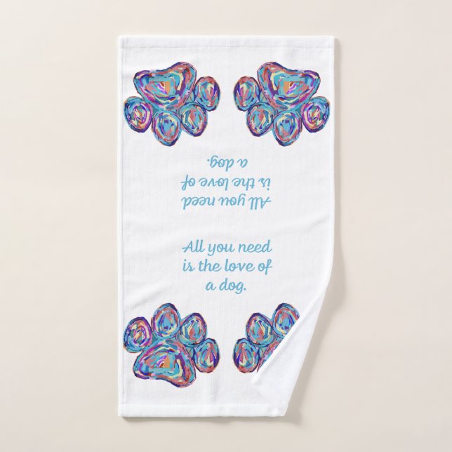 L'Amour D'Un Chien Empreinte de patte Serviette À  (Serviette à main)