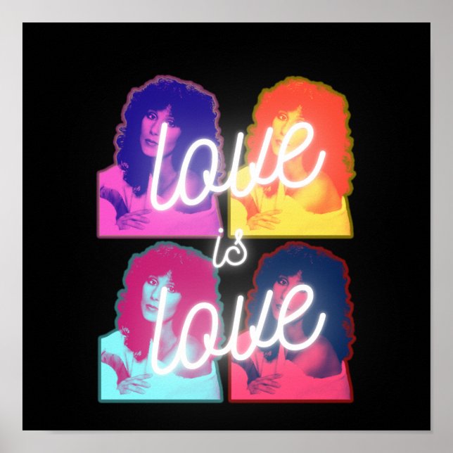 L'amour est amour Cher Colorful LGBTQ Pride Poster (Devant)