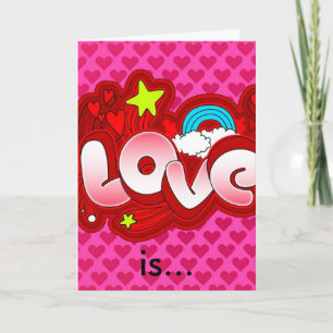 L'amour est... Carte de vœux.