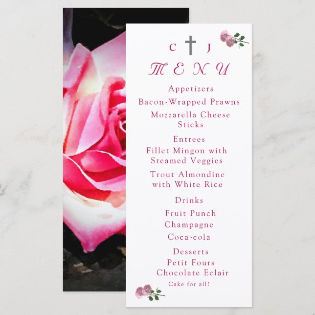 L'amour est dans Fleur Mariage Réception Carte Men (Devant / Derrière)