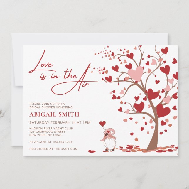 L'AMOUR EST DANS L'AIR INVITATION DE BABY SHOWER (Devant)