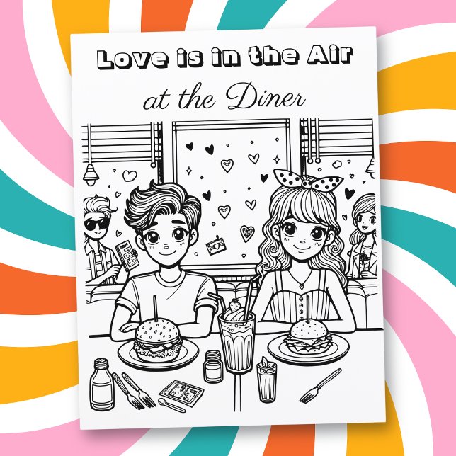L'amour est dans le Air Diner | Page Couleur adult (Créateur téléchargé)