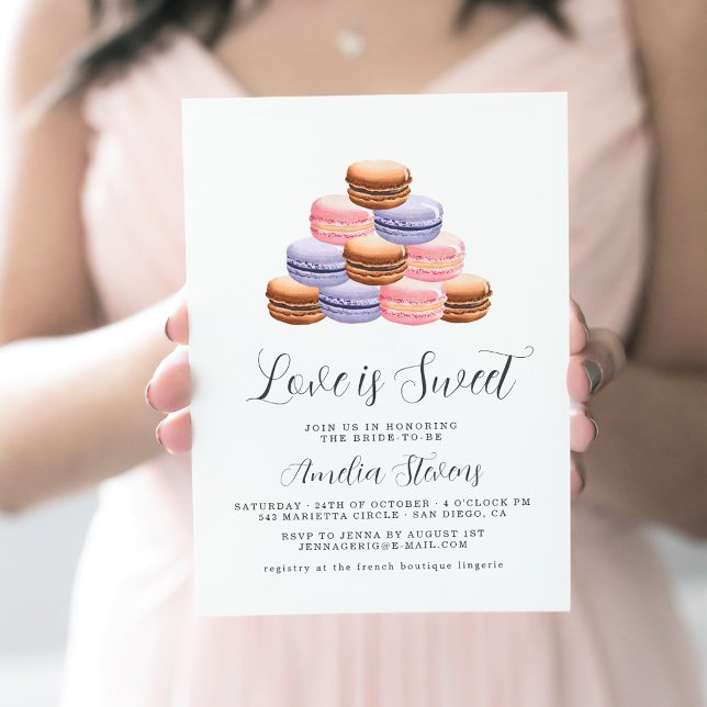 L'amour est doux (Macaron) | Invitation à une fête (Créateur téléchargé)