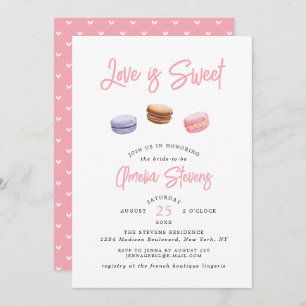 L'amour est doux (Macaron)   Invitation de douche 
