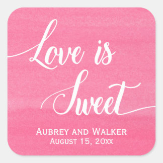 L'amour est doux Stickers Mariage rose Aquarelle