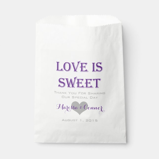 L'amour est doux violet Mariage sacs (Devant)