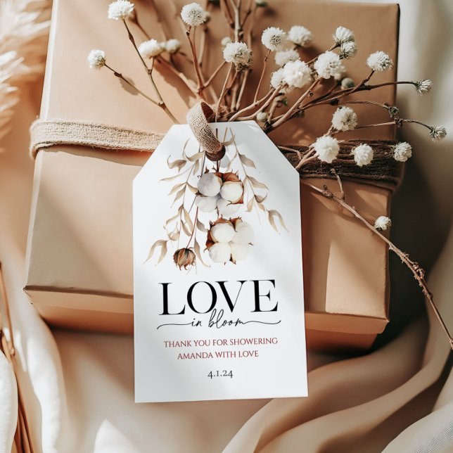 L'amour est en fleur Étiquette de cadeau pour la f (Créateur téléchargé)