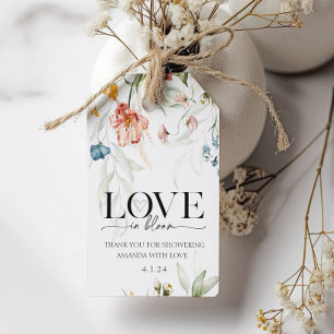 L'amour est en fleur Étiquette de cadeau pour une