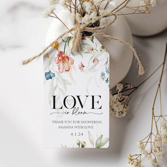 L'amour est en fleur Étiquette de cadeau pour une  (Créateur téléchargé)