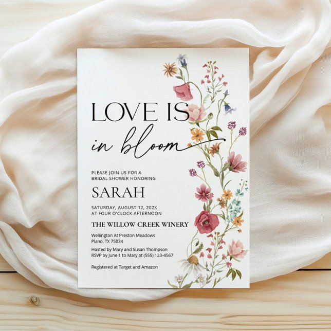 L'amour est en fleurs Invitation | Invitation à un (love is in bloom bridal shower invitation)