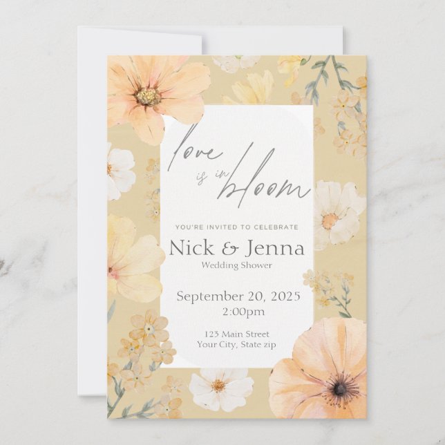 L'amour est en fleurs invitation pour une fête de  (Devant)
