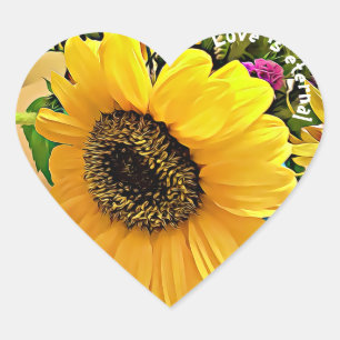 L'AMOUR EST ETERNEL, stickers de tournesol en form