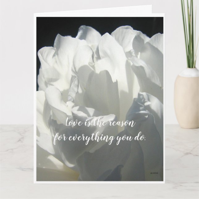 L'amour est la raison de la carte de voeux pliée (Devant)