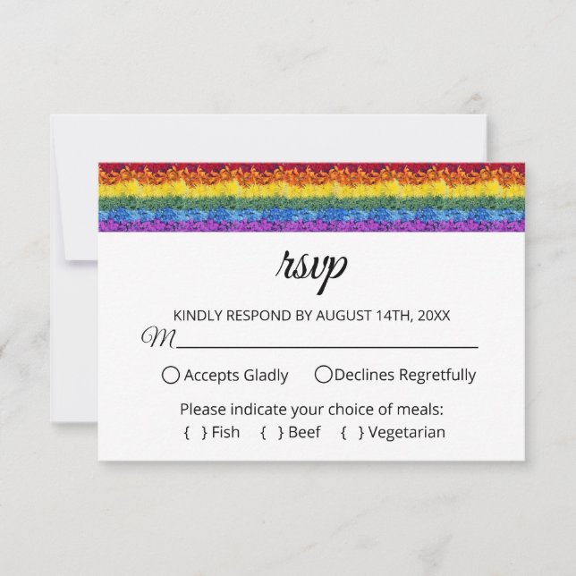 L'amour est l'amour Fierté Florale Mariage RSVP (Devant)