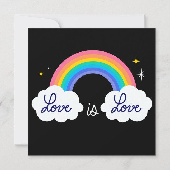 L'amour est l'amour. Fierté LGBT+. Affiche arc-en- (Devant)