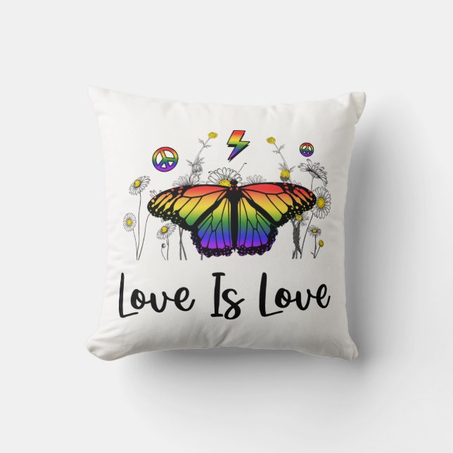 L'Amour Est L'Amour Papillon Lancer Oreiller Pour  (Recto)
