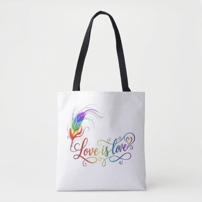 L'amour est l'amour Sac écriture élégante plume ar (Devant)