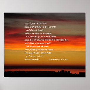 L'Amour Est Patient Bible Verse Poster Mur