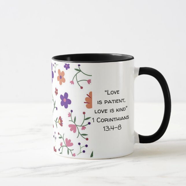 "L'amour est patient, l'amour est gentil" Mug Par  (Droite)