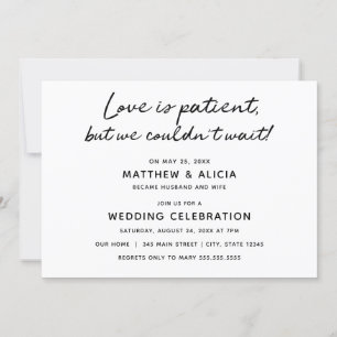 L'amour est patient Mariage Faire-part Réception