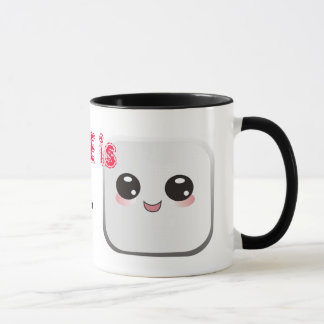 L'amour est tasse avec le baiser mignon de