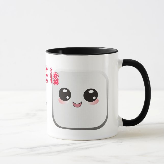 L'amour est tasse avec le baiser mignon de (Droite)