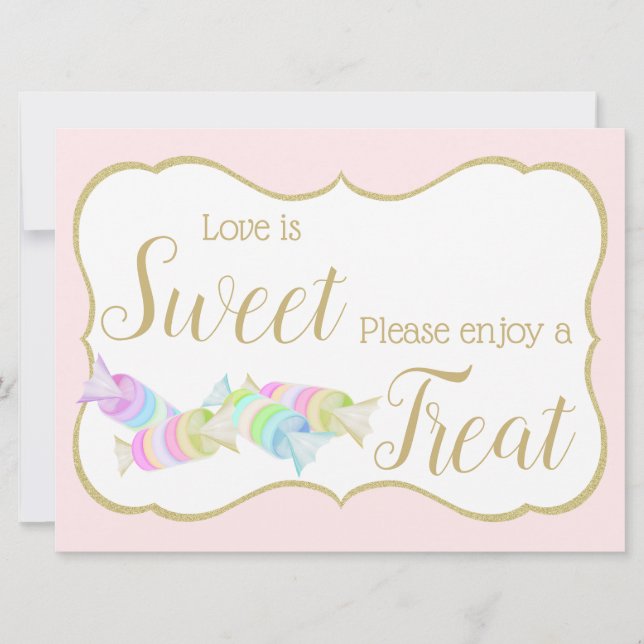 L'amour est un panneau rose bonbon sucré (Devant)