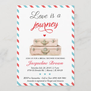 L'amour est un voyage nuptiale invitation à la dou