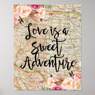 L'amour est une affiche d'aventure douce