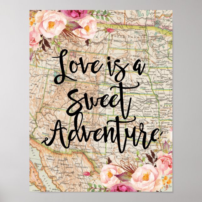 L'amour est une affiche d'aventure douce (Devant)