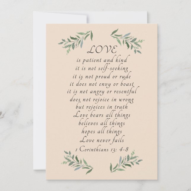 L'amour est une carte à plat pour le patient (Devant)