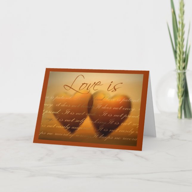 L'amour est... une carte coeur élégante (Devant)