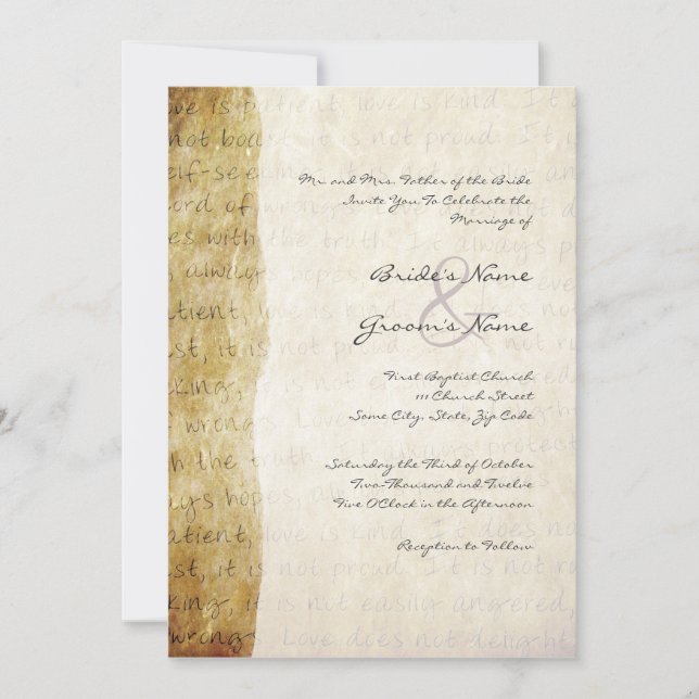 L'amour est une invitation à se marier vintage (Devant)